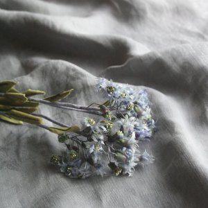 画像1: Fleurs en tissu bleus