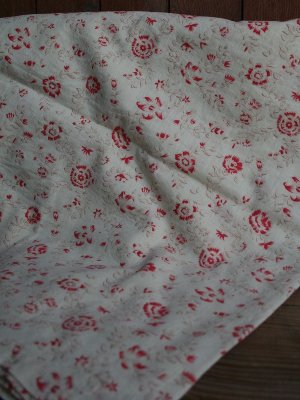 画像2: Coupon de tissu Fleurs rouge