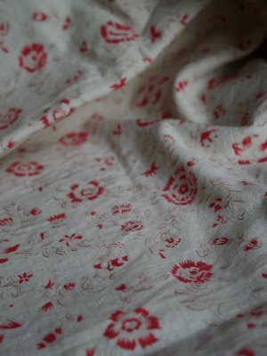 画像4: Coupon de tissu Fleurs rouge