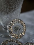 Bouton verre argent/or