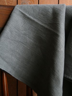 画像1: Torchon gris lin oblique