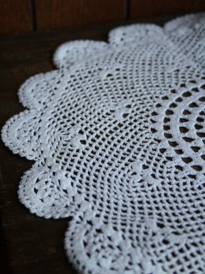 画像2: Napperon Rond en crochet blanc