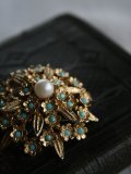 Broche dome turquoise