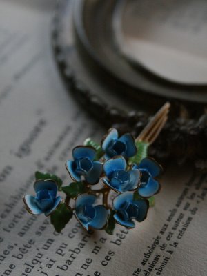 画像2: Broche Fleurs bleus