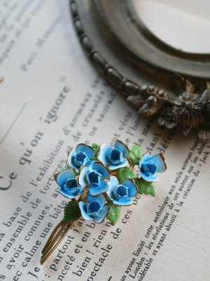 画像1: Broche Fleurs bleus