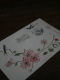 Carte Postale Hirondelles Fleurs