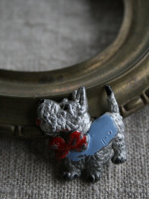 画像3: Broche chien gris/bleu