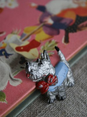 画像4: Broche chien gris/bleu