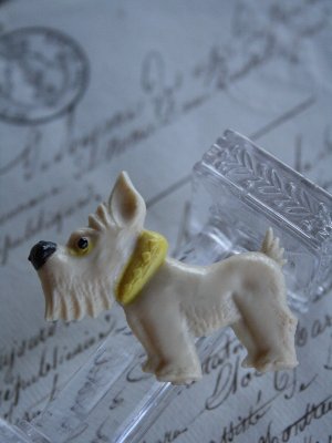 画像1: Broche chien blanc/jaune