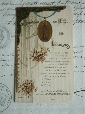 画像2: Carte de priere Lourdes