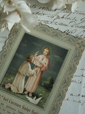 画像1: Image pieuse Souvenir de Communion 1952