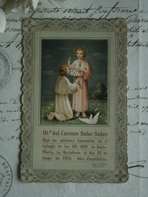 画像2: Image pieuse Souvenir de Communion 1952