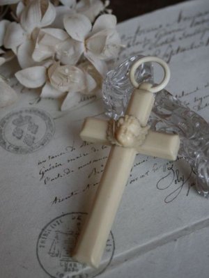 画像1: Croix ange ivoire