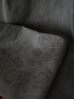 画像1: Serviette "Fleurs" gris SET