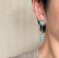 画像7: Boucles d'oreilles verre turquoise