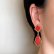 画像6: Boucle d'oreilles  rouge emaille