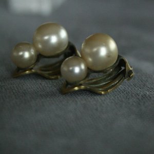 画像4: Boucle d'oreilles clip deux perles