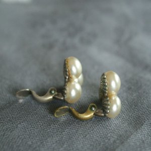 画像2: Boucle d'oreilles clip trois perles