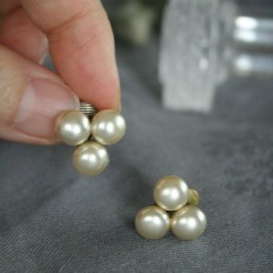 画像5: Boucle d'oreilles clip trois perles