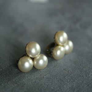 画像4: Boucle d'oreilles clip trois perles
