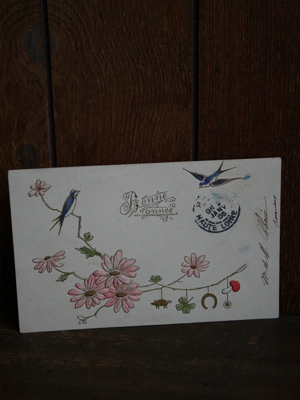 画像3: Carte Postale Hirondelles Fleurs